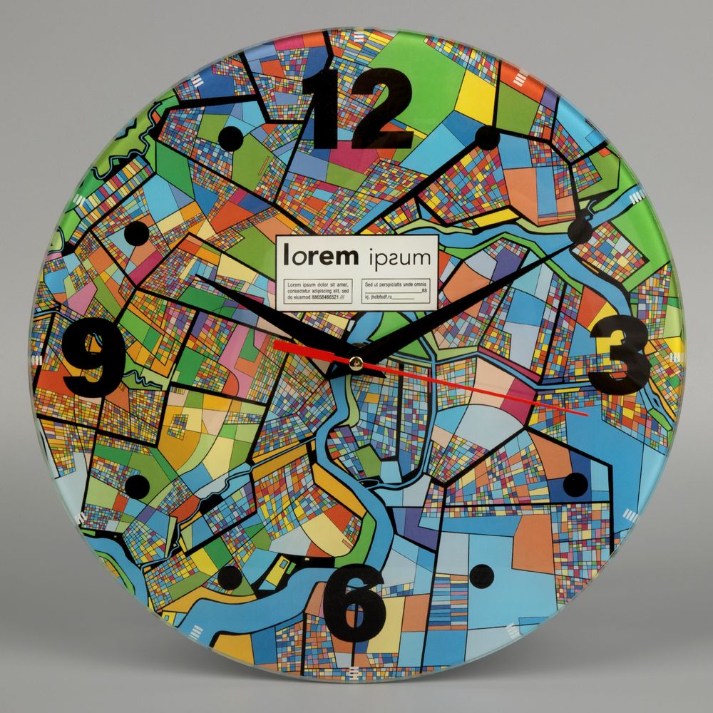 Часы стеклянные на заказ Time Wheel